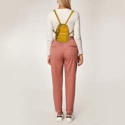 Pre Owned Valentino Mustard Leather Mini Rockstud Backpack
