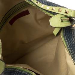 Valentino Blue Denim Rockstud Messenger Bag
