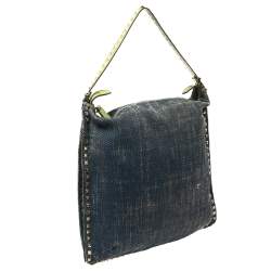 Valentino Blue Denim Rockstud Messenger Bag