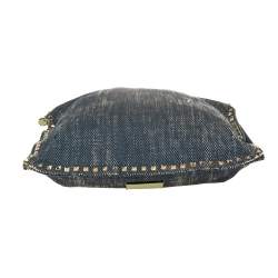 Valentino Blue Denim Rockstud Messenger Bag