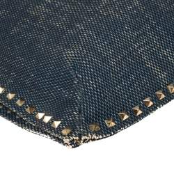 Valentino Blue Denim Rockstud Messenger Bag