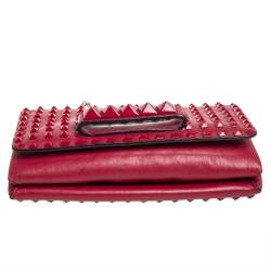 Pre Owned Valentino Rosso Studded Leather Va Va Voom Chain Shoulder Bag