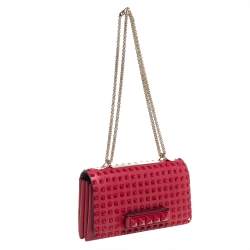 Pre Owned Valentino Rosso Studded Leather Va Va Voom Chain Shoulder Bag
