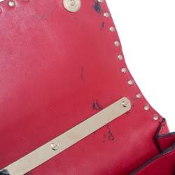 Pre Owned Valentino Rosso Studded Leather Va Va Voom Chain Shoulder Bag