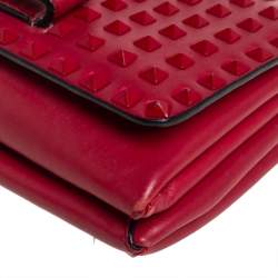 Pre Owned Valentino Rosso Studded Leather Va Va Voom Chain Shoulder Bag