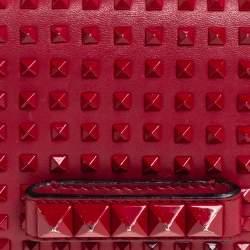 Pre Owned Valentino Rosso Studded Leather Va Va Voom Chain Shoulder Bag