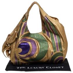 Pre Owned حقيبة يد فالنتينو نواغ فيونكة نقش ثعبان وجلد رقعة سبيرال متعدد الألوان