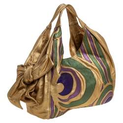 Pre Owned حقيبة يد فالنتينو نواغ فيونكة نقش ثعبان وجلد رقعة سبيرال متعدد الألوان