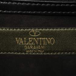Pre Owned Valentino Multicolor Crystal Embellished Leather Medium Camustars Glam Lock Flap Bag
