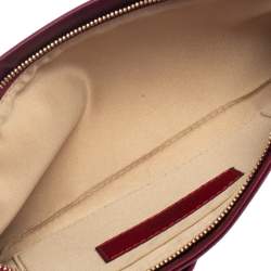 Pre Owned Valentino Maroon Satin Petal Detail Clutch