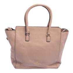 Valentino Light Pink Leather Crystal Embellished Zip Tote