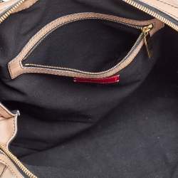 Valentino Beige Leather Ruffle Bowling Bag