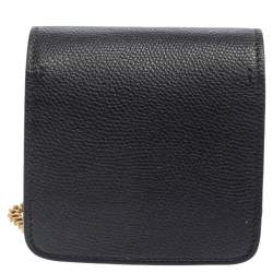 Pre Owned Valentino Black Grainy Leather VLOGO Signature Wallet On Cain