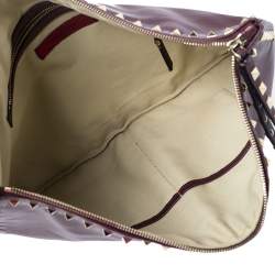 Pre Owned Valentino Burgundy Leather Rockstud Clutch