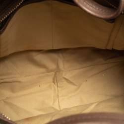 Pre Owned Valentino Beige Lace Print Coated Canvas Satchel Bag