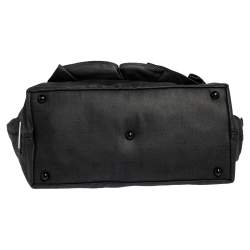 Pre Owned Valentino Black Denim XL Petale Rose Tote