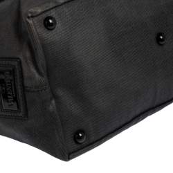 Pre Owned Valentino Black Denim XL Petale Rose Tote