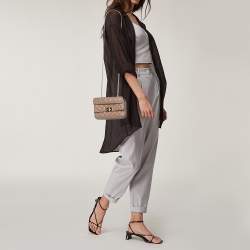 Pre Owned Valentino Beige Quilted Leather Small Rockstud Spike Chain Shoulder Bag