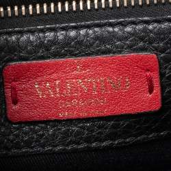 Pre Owned Valentino Black Leather Rockstud Shoulder Bag