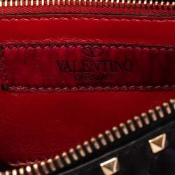 Pre Owned Valentino Black Leather Rockstud Spike Belt Bag