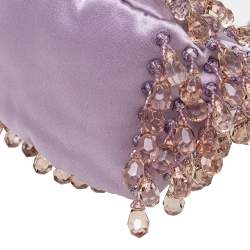 Pre Owned Valentino Purple Satin Embellished Clutch