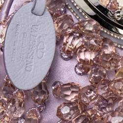 Pre Owned Valentino Purple Satin Embellished Clutch