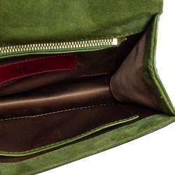 مملوكة مسبقًا حقيبة كلتش فالنتينو حمالة معصم فيونكة روكستد جلد لامع أخضر