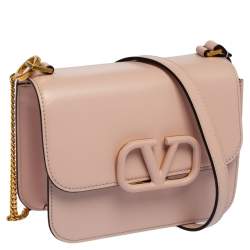Pre Owned Valentino Pink Leather Small VSling Shoulder Bag