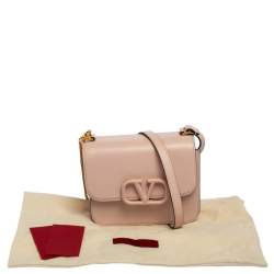 Pre Owned Valentino Pink Leather Small VSling Shoulder Bag