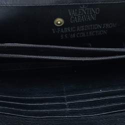 Valentino Black Canvas And Leather Continental Wallet