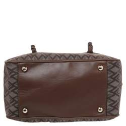 Pre Owned Valentino Multicolor Monogram Canvas And Python Satchel