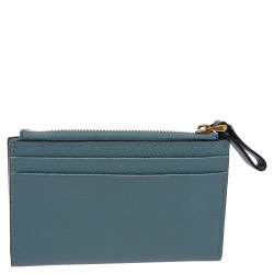 Pre Owned محفظة طية ثنائية فالنتينو في شعار جلد أزرق