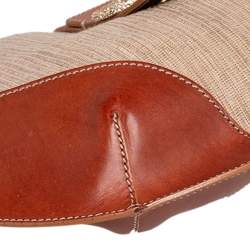 مملوكة مسبقًا Valentino Beige/Tan Leather and Straw Catch Hobo