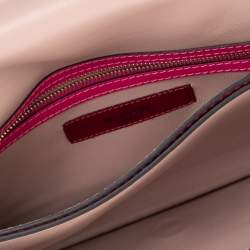 Pre Owned Valentino Fuchsia Leather Rockstud Wristlet Clutch