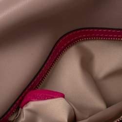Pre Owned Valentino Fuchsia Leather Rockstud Wristlet Clutch