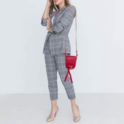 Pre Owned Valentino Red Leather Small VRING Saddle Bag