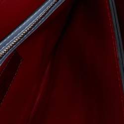 Pre Owned حقيبة كلتش فالنتينو بحمالة معصم و مزين بروكستد جلد أزرق فاتح