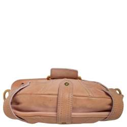 Pre Owned Valentino Beige Leather V Logo Shoulder Bag