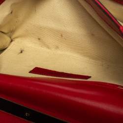 Valentino Red Leather Rockstud Va Va Voom Chain Clutch