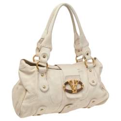 مملوكة مسبقًا حقيبة كتف فالنتينو ڨي لوغو جلد بيج ذات قلاب