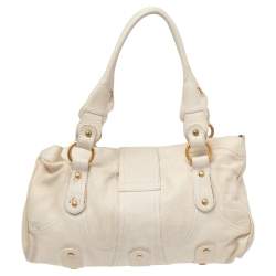 مملوكة مسبقًا حقيبة كتف فالنتينو ڨي لوغو جلد بيج ذات قلاب