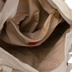 مملوكة مسبقًا حقيبة كتف فالنتينو ڨي لوغو جلد بيج ذات قلاب