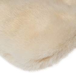 مملوكة مسبقًا Valentino Off White Mink Fur and Lizard VRing Crystals Hobo