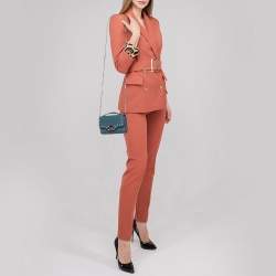 Pre Owned محفظة بسلسلة فالنتينو فليب لوك جلد أزرق روكستد 