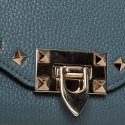 Pre Owned محفظة بسلسلة فالنتينو فليب لوك جلد أزرق روكستد 