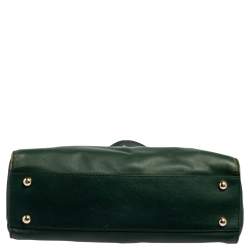 Pre Owned Valentino Green/Beige Leather Aphrodite Bow Bag