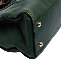 Pre Owned Valentino Green/Beige Leather Aphrodite Bow Bag