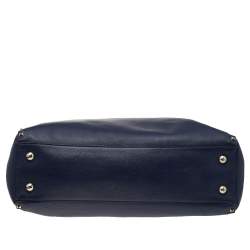 Pre Owned Valentino Navy Blue Leather Rockstud Tote