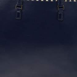 Pre Owned Valentino Navy Blue Leather Rockstud Tote