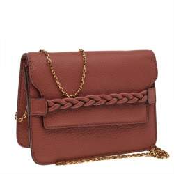 Pre Owned Valentino Brown Leather Chain Shoulder Bag